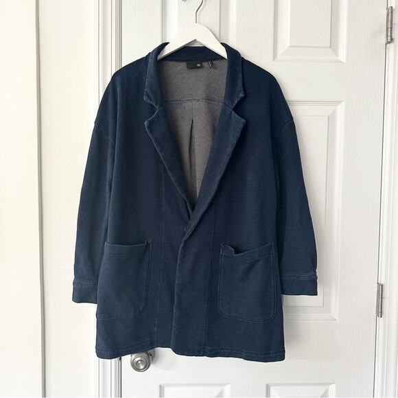 AG Adriano Goldschmied Indigo Knit Four Hedron Oversized Car Coat Blazer XS/S - Picture 6 of 16